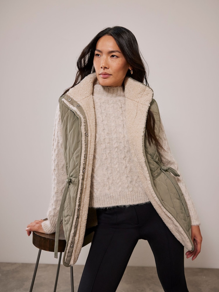 Mint Velvet Green Reversible Padded Gilet - Image 2 of 4