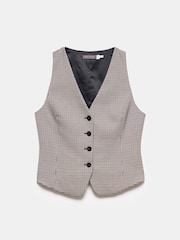 Mint Velvet Cream Check Waistcoat - Image 3 of 4