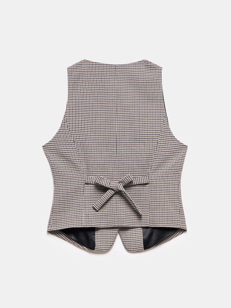 Mint Velvet Cream Check Waistcoat - Image 4 of 4