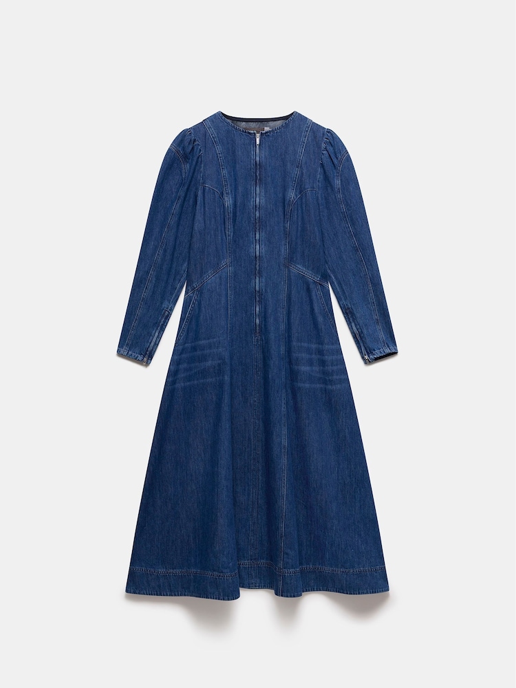 knee length dresses for ladies Zahra Midi Dress ~ Indigo main image 1