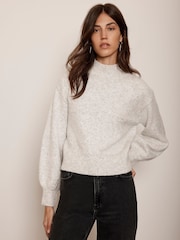 Mint Velvet Grey High Neck Jumper - Image 1 of 4