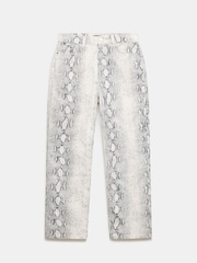 Mint Velvet Cream Snake Effect Print Slim Jeans - Image 3 of 4