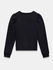 Mint Velvet Black Black Puff Sleeve Sweatshirt - Image 4 of 4