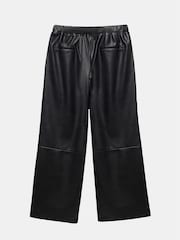 Mint Velvet Black Faux Leather Wide Leg Trousers - Image 4 of 4