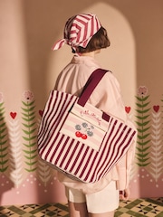 Cath Kidston Cherry Stripe Large Market Tote Bag - Image 1 of 11