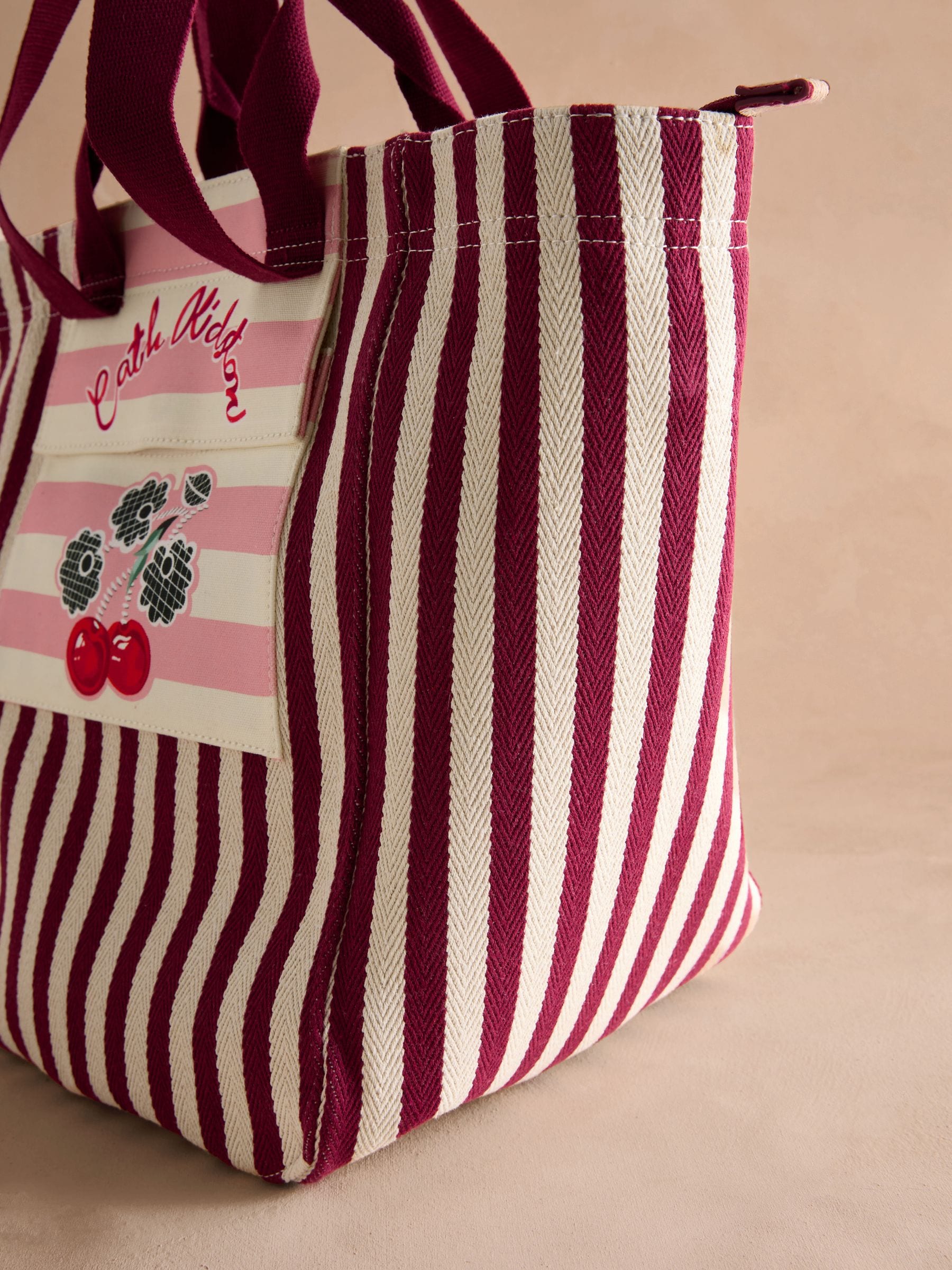 Buy Cath Kidston Cherry Stripe Large Market Tote Bag from Next USA