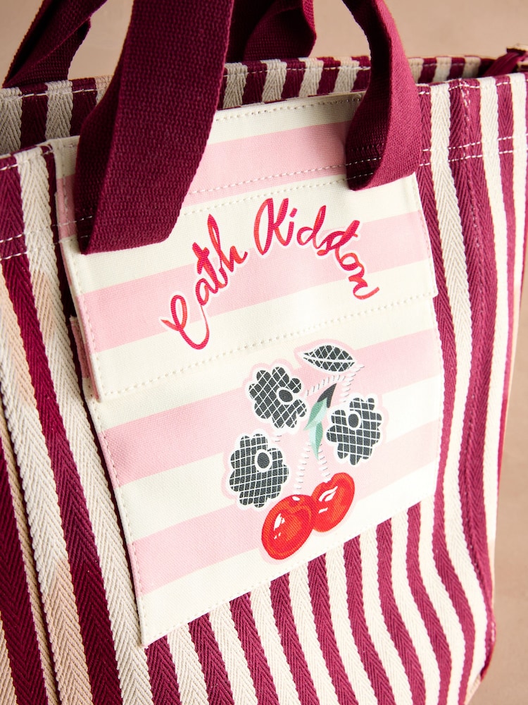 Cath Kidston Cherry Stripe Large Market Tote Bag - Image 11 of 11