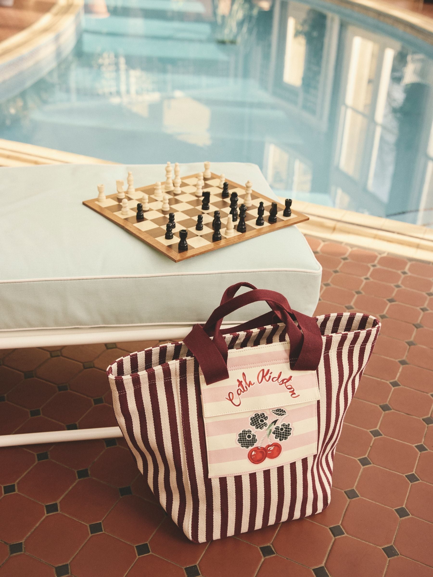 Buy Cath Kidston Cherry Stripe Large Market Tote Bag from Next USA