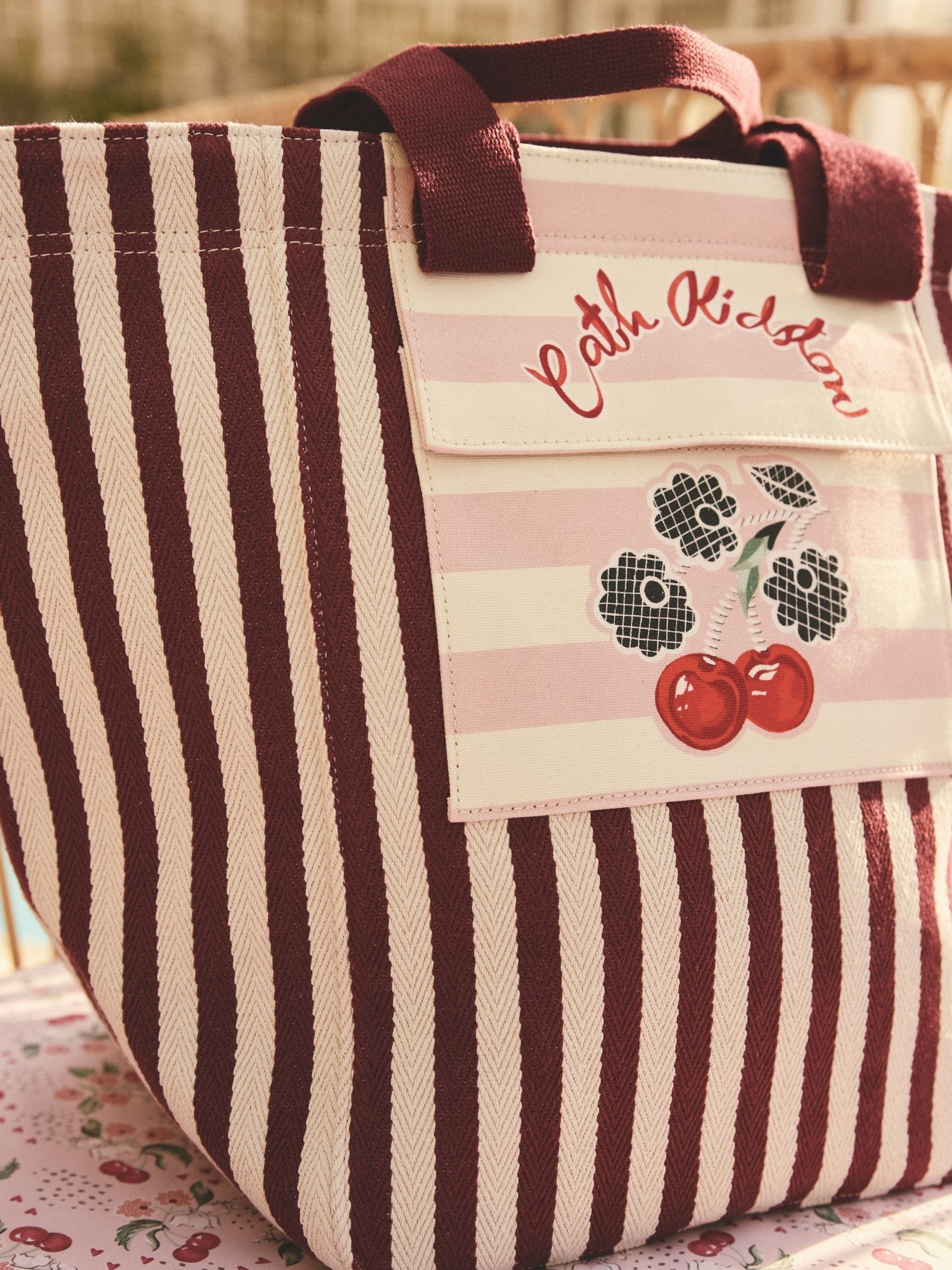 Buy Cath Kidston Cherry Stripe Large Market Tote Bag from Next USA