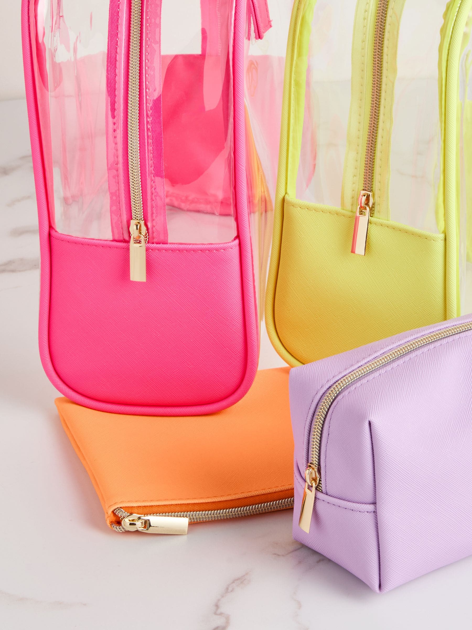 Next：日本 Neon Multicolour - クリア コスメポーチ 4個セット from