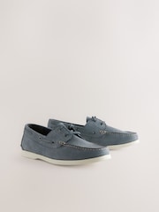Blue Leather Boat Shoes - Image 2 of 6