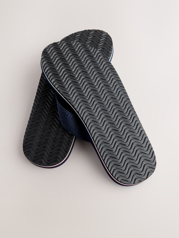 Navy Textured Flip Flops - Image 4 of 6