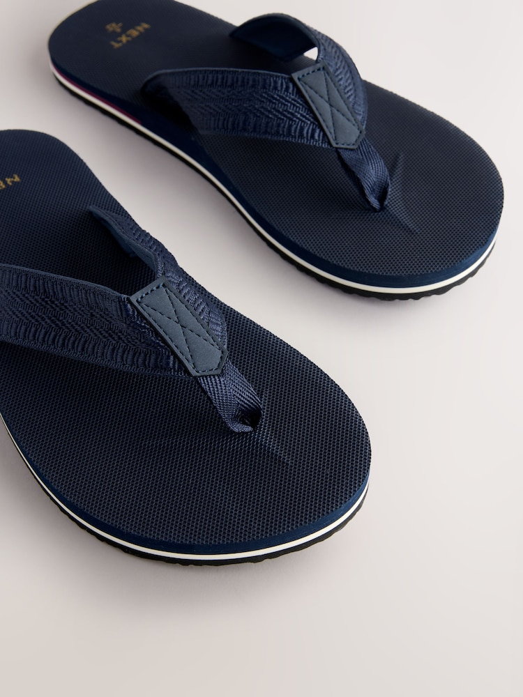 Navy Textured Flip Flops - Image 5 of 6
