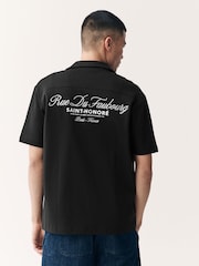 Black Text Graphic Jersey Shirt - Image 1 of 9
