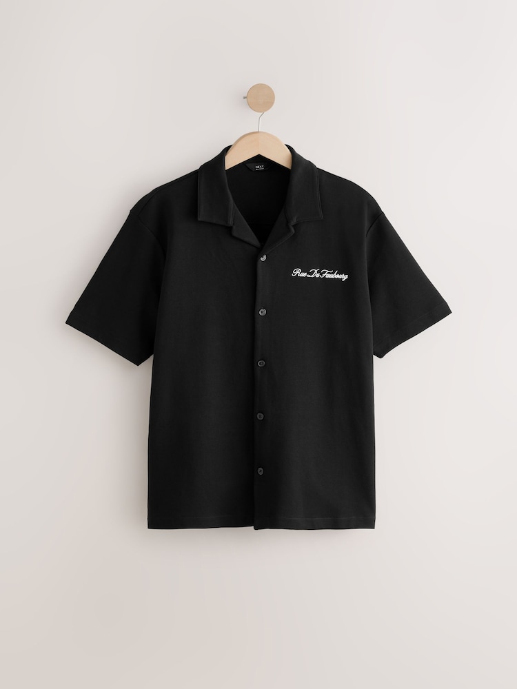 Black Text Graphic Jersey Shirt - Image 7 of 9