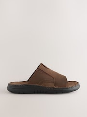 Brown Leather Slip On Mule Sandals - Image 1 of 4
