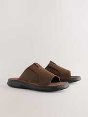 Brown Leather Slip On Mule Sandals - Image 2 of 4