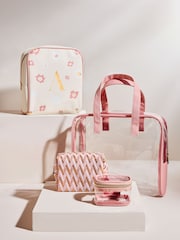 Set of 4 Pink Alphabet Makeup Bags - Image 3 of 4