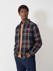 Crew Clothing Company Red Long Sleeve Checked 100% Cotton Shirt - Image 1 of 5