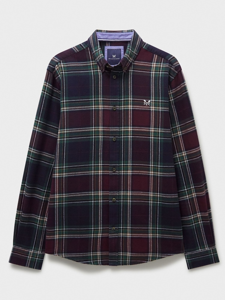 Crew Clothing Company Red Long Sleeve Checked 100% Cotton Shirt - Image 5 of 5