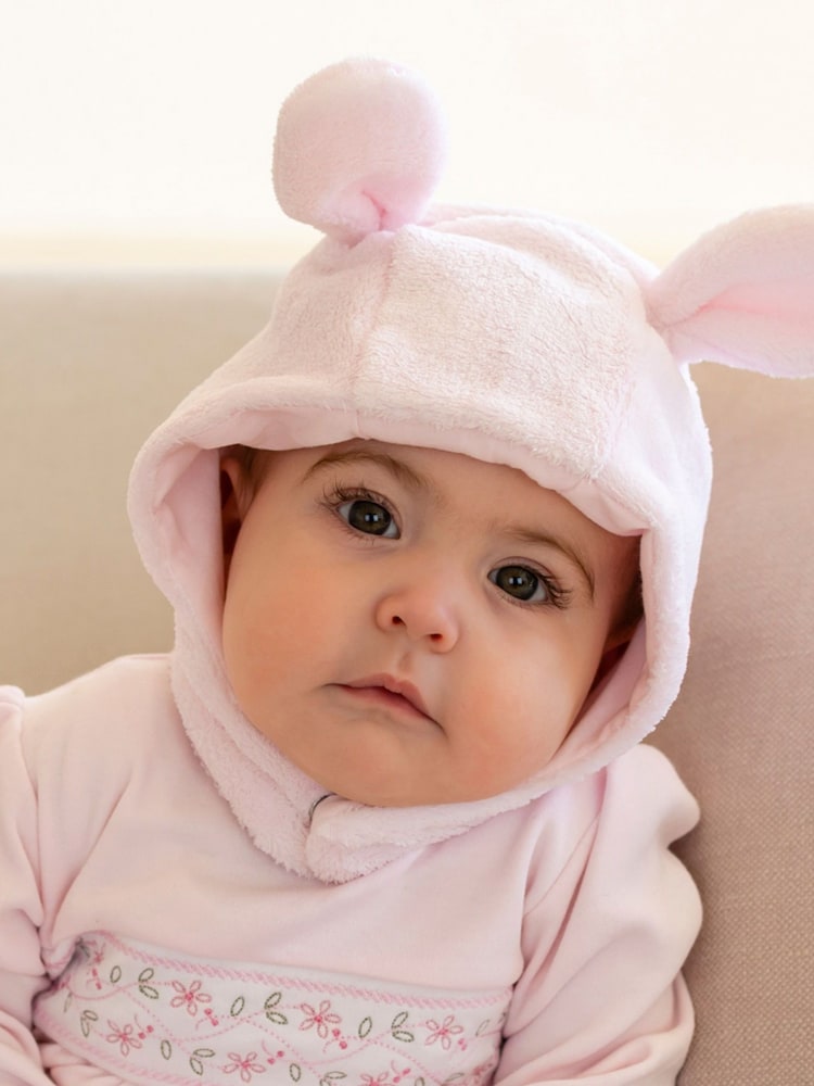 Emile et Rose Pink Faux Fur Hat with Rose Bunny ears - Image 1 of 5