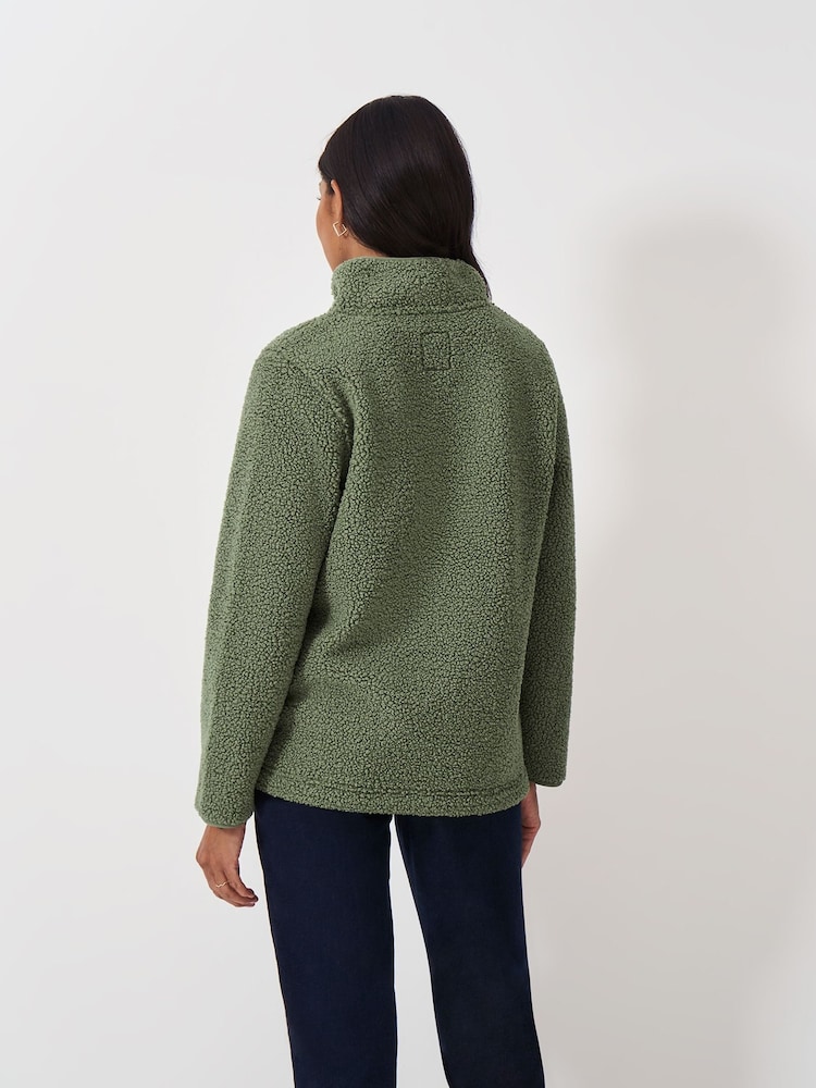 Crew Clothing Company Green Borg Half Zip Fleece - Image 2 of 5
