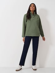 Crew Clothing Company Green Borg Half Zip Fleece - Image 3 of 5