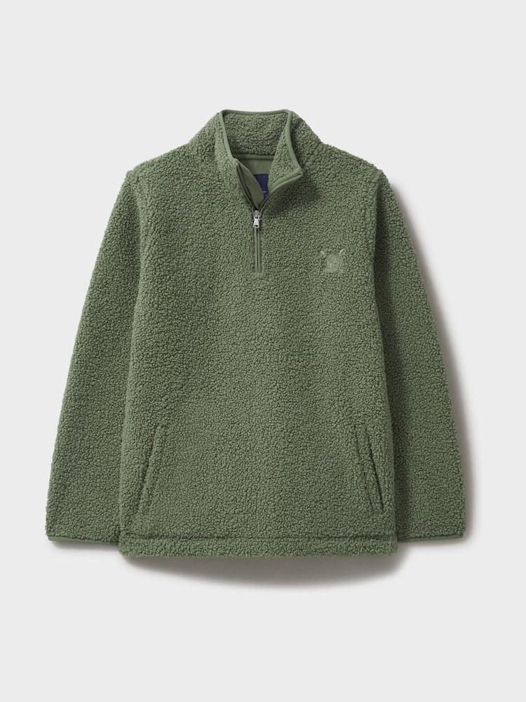 Crew Clothing Company Green Borg Half Zip Fleece - Image 5 of 5