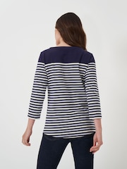 Crew Clothing Blue White Ultimate Breton Long Sleeve Striped 100% Cotton Top - Image 2 of 5