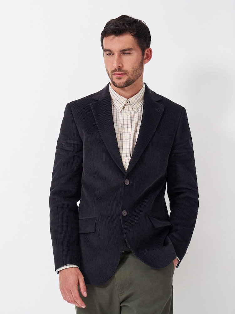 Crew Clothing Company Blue 100% Cotton Corduroy Blazer - Image 1 of 5
