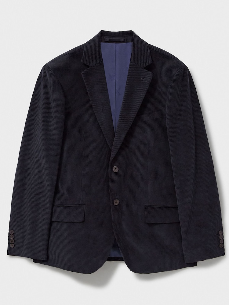 Crew Clothing Company Blue 100% Cotton Corduroy Blazer - Image 5 of 5