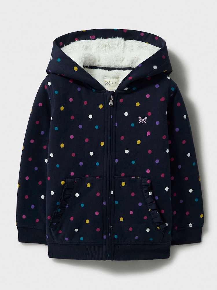 Crew Clothing Company Blue Teddy Fleece Lined 100% Cotton Zip Hoodie - Image 1 of 3 Crew Clothing Company Blue Teddy Fleece Lined 100% Cotton Zip Hoodie - Image 1 of 3