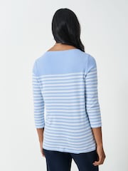 Crew Clothing Blue Ultimate Breton Long Sleeve Striped 100% Cotton Top - Image 2 of 5