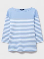 Crew Clothing Blue Ultimate Breton Long Sleeve Striped 100% Cotton Top - Image 5 of 5