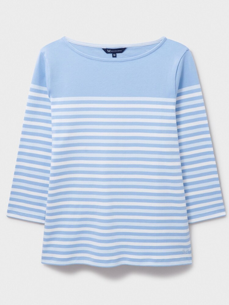 Crew Clothing Blue Ultimate Breton Long Sleeve Striped 100% Cotton Top - Image 5 of 5