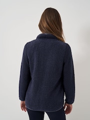 Crew Clothing Blue Crew Clothing Company Natural Borg Zip Through Fleece - Image 2 of 5