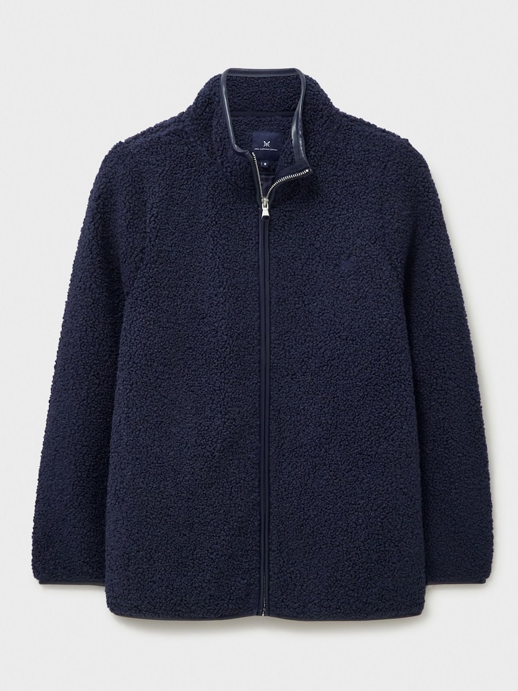 Crew Clothing Blue Crew Clothing Company Natural Borg Zip Through Fleece - Image 5 of 5