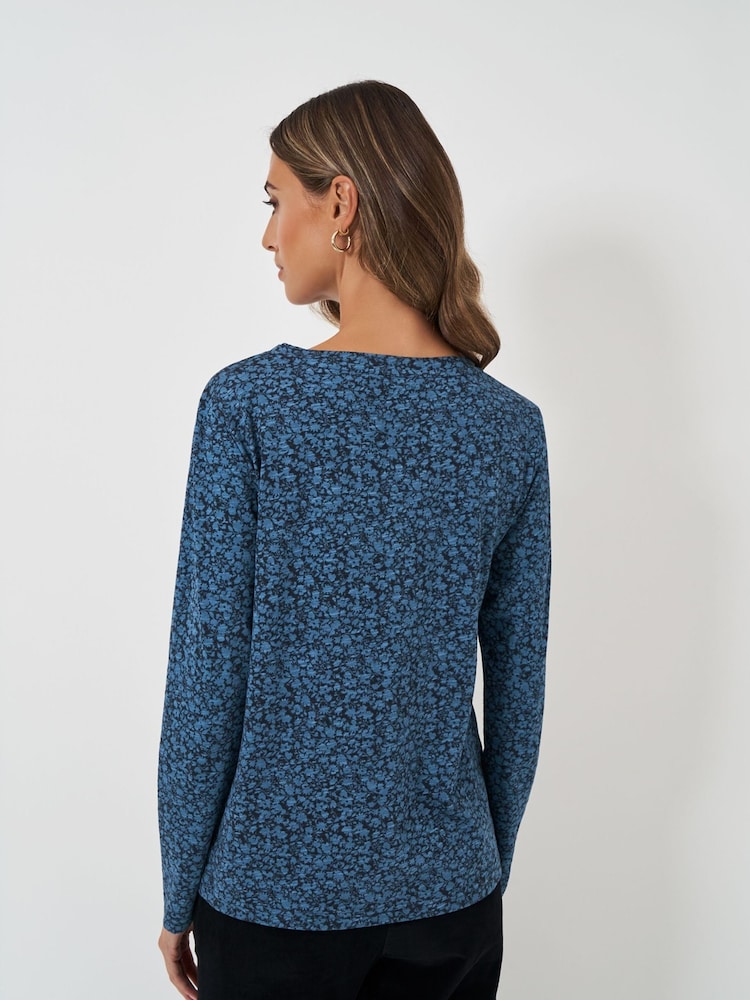 Crew Clothing Company Blue Cassandra Stripe Button Top - Image 2 of 5