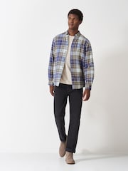 Crew Clothing Company Blue Long Sleeve Checked 100% Cotton Shirt - Image 3 of 5