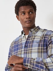 Crew Clothing Company Blue Long Sleeve Checked 100% Cotton Shirt - Image 4 of 5