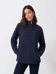Crew Clothing Company Blue Borg Half Zip Fleece - Image 1 of 5