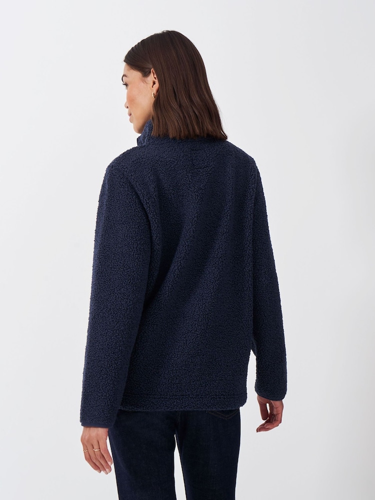 Crew Clothing Company Blue Borg Half Zip Fleece - Image 2 of 5