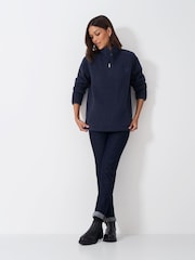 Crew Clothing Company Blue Borg Half Zip Fleece - Image 3 of 5