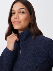 Crew Clothing Company Blue Borg Half Zip Fleece - Image 4 of 5