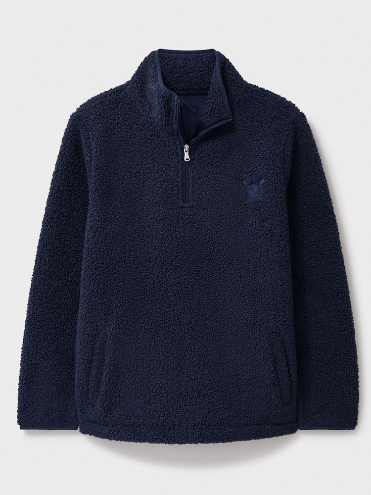 Crew Clothing Company Blue Borg Half Zip Fleece - Image 5 of 5