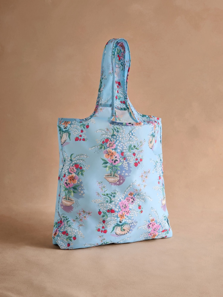 Cath Kidston Blue Bouquet Foldaway Shopper Bag - Image 1 of 4