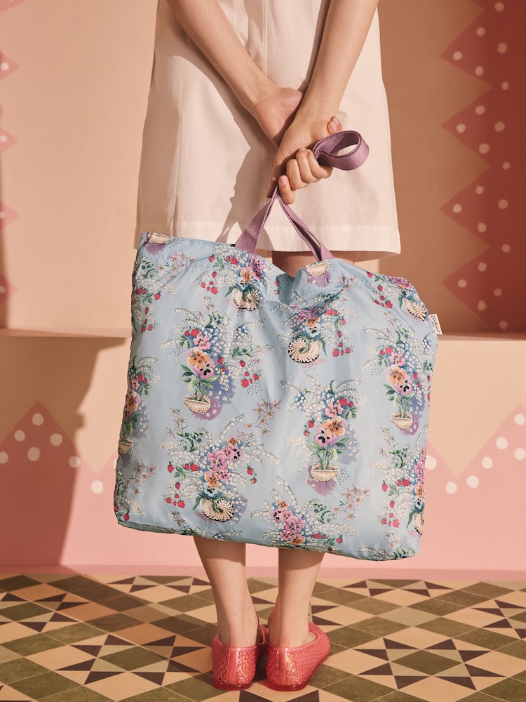Cath Kidston Blue Bouquet Large Foldaway Tote Bag - Image 1 of 5