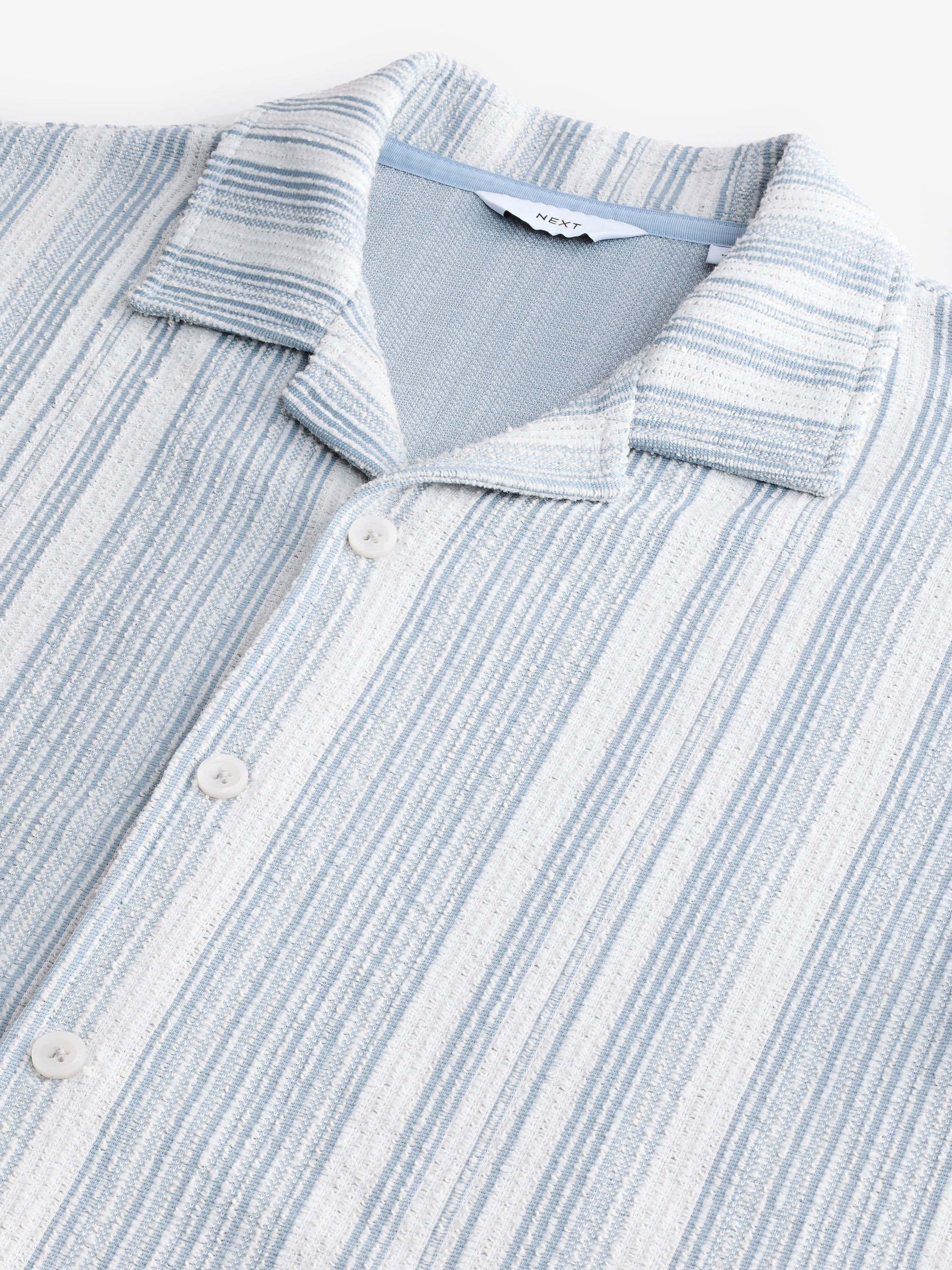 Next：日本 ブルー - テクスチャード ストライプ ジャージー シャツ