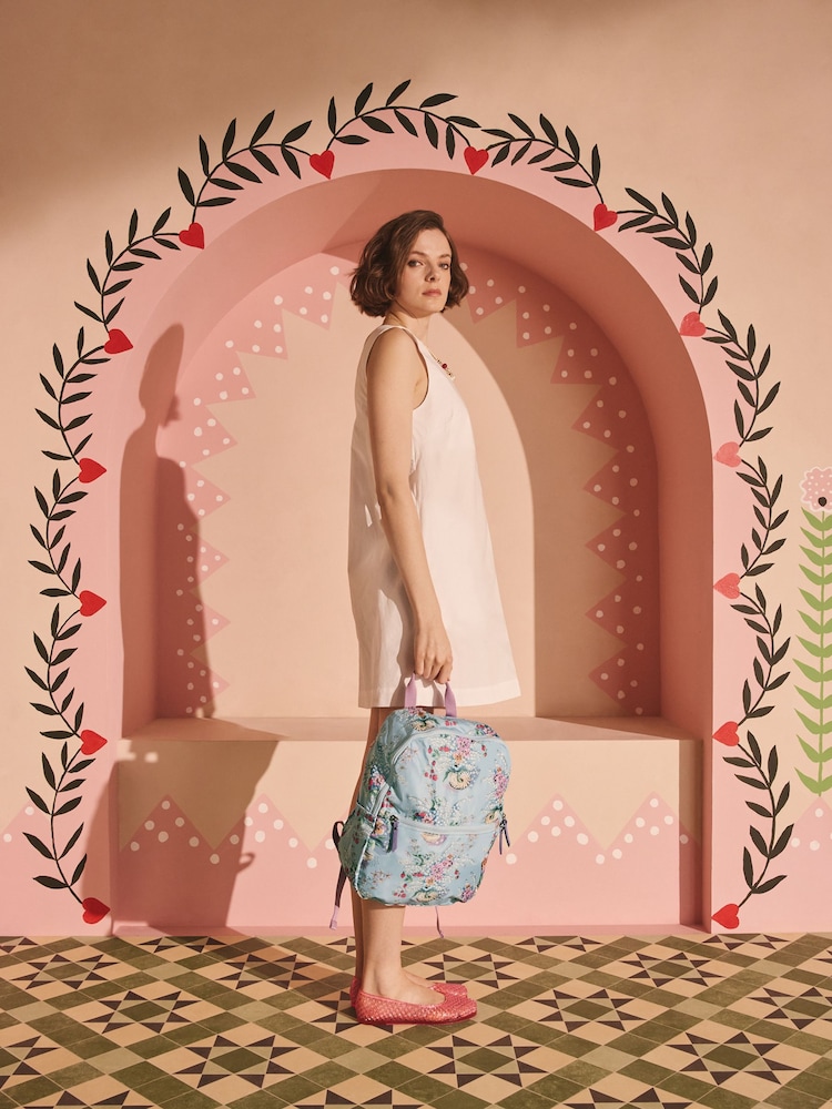 Cath Kidston Blue Bouquet Foldaway Backpack - Image 1 of 2