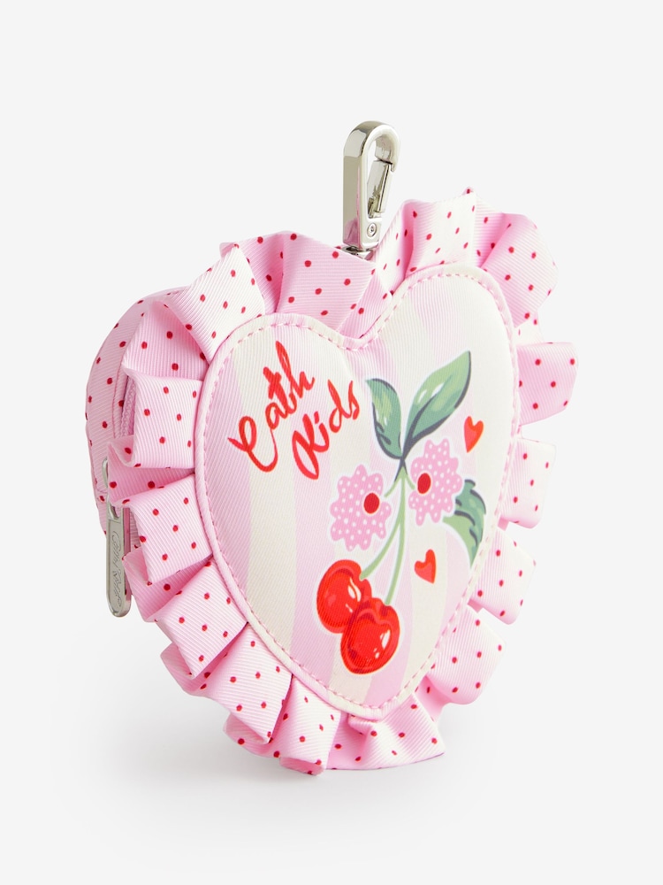Cath Kidston Pink/Cream Cherry Stripe Kids Purse - Image 2 of 6